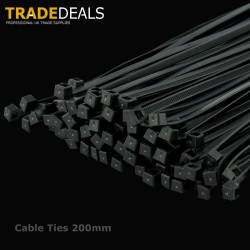 Black Cables Ties 200mm x 4.5mm (100 Pack)